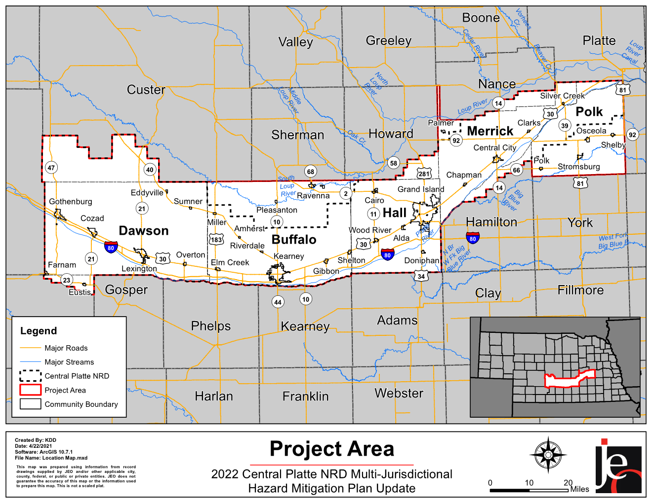 Central Platte NRD HMP Planning Area Map