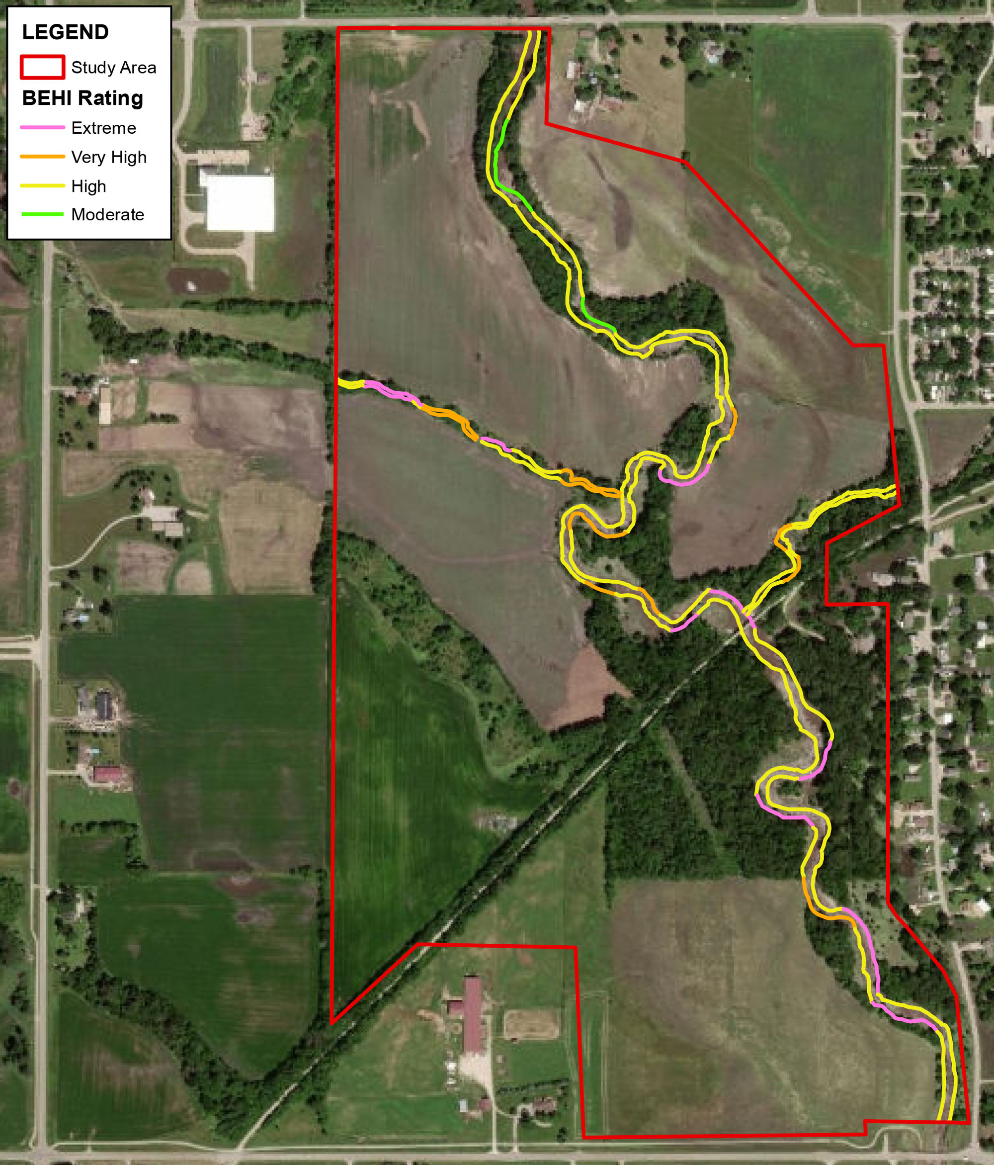map of Polk County Conservation Board Mitigation Bank area