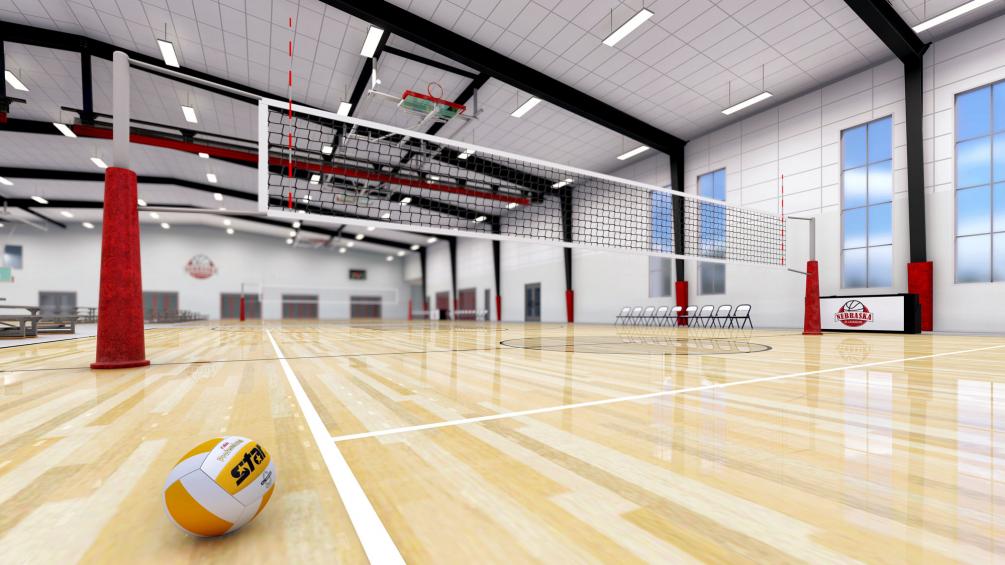 interior rendering of volleyball court