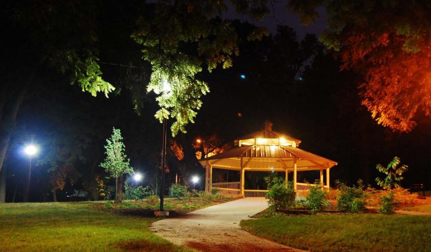 ralston outdoor classroom at night 