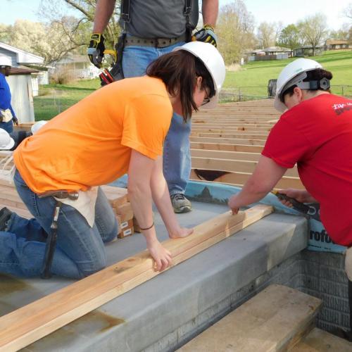 employees building at habitat for humanity