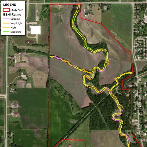 map of Polk County Conservation Board Mitigation Bank area